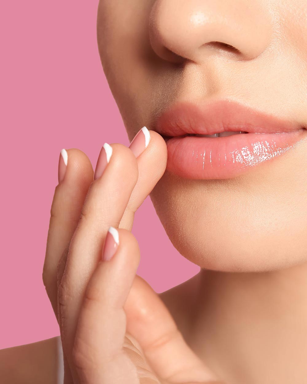 Frau mit gepflegten Lippen